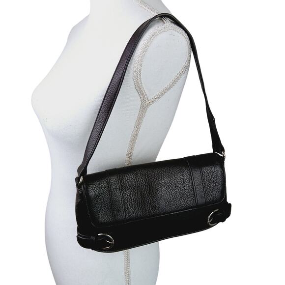 Ann Taylor Loft Genuine Pebbled Leather Y2K Small Shoulder Top Handle Bag Brown - Picture 2 of 7